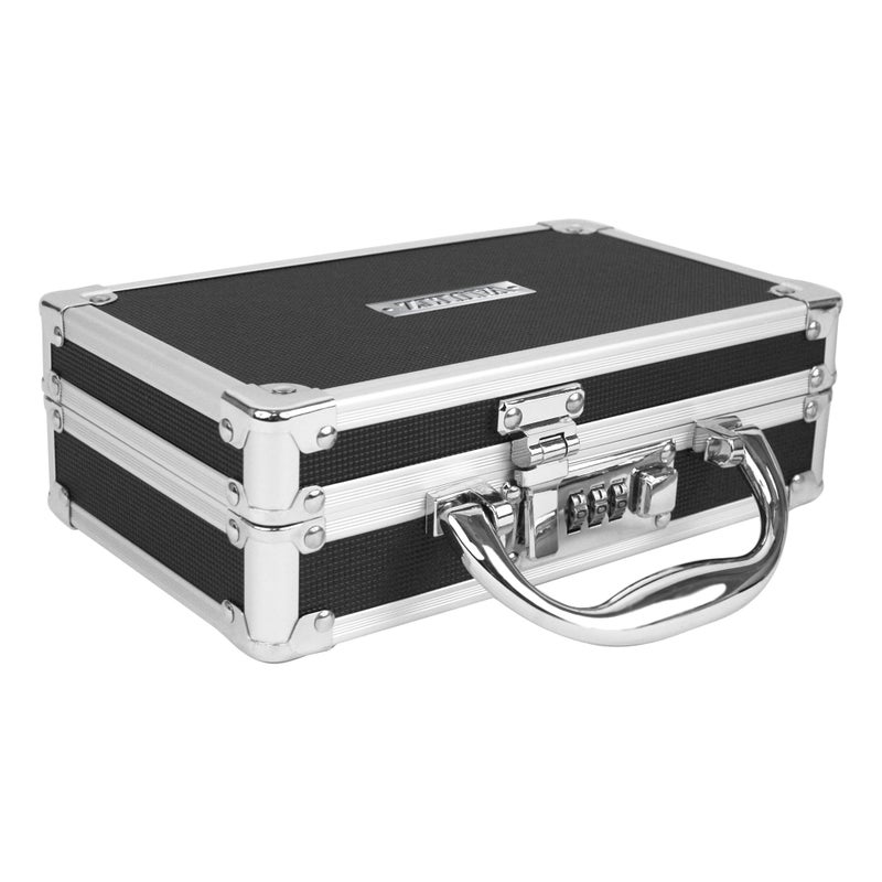 Vaultz Medicine Safe Case w/Combination Lock - Pack of 1 Cases, 8.35 x 5 x 2.5" - Black - Image 1