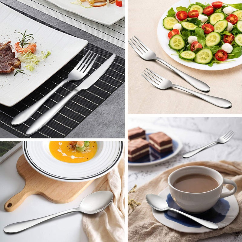 LIANYU Silverware Set 20-Piece, Stainless Steel Flatware Utensils Set Service for 4, Simple Look, Modern Design, Dishwasher Safe - Image 3