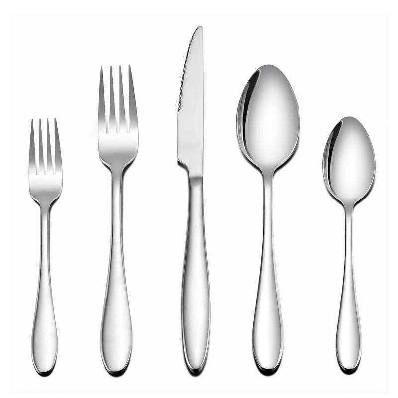LIANYU Silverware Set 20-Piece, Stainless Steel Flatware Utensils Set Service for 4, Simple Look, Modern Design, Dishwasher Safe - Image 1