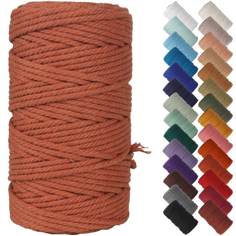 NOANTA Reddish Brown Macrame Cord 4mm x 109yards Colored Macrame Rope Cotton Cord Macrame Yarn Colorful Cotton Craft Cord for Wall Hanging Plant Hangers Crafts Knitting - Image 3
