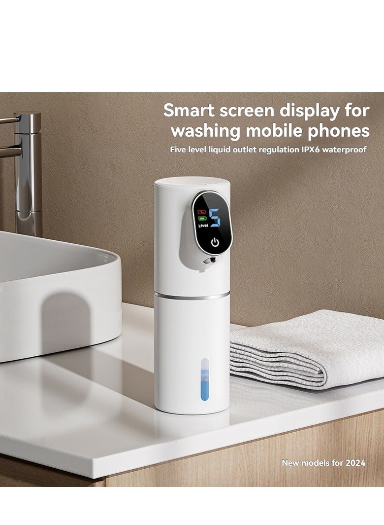 M MIAOYAN Automatic Liquid Soap Dispenser Contactless IPX6 Waterproof Time and Temperature Display 5 Levels Adjustable Type-C Rechargeable Dishwashing Soap Dispenser Automatic Sensing Smart Hand Soap Dispenser Soap Dispenser Foam Gel Dishwashing Detergent Dispenser Automatic Sensing Hand Washing Machine Charging for Kitchen Bathroom - Image 2