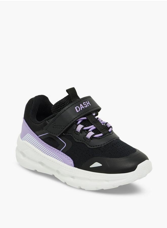 Dash Girls Colourblock Hook & Loop School Sports Shoes - Image 1