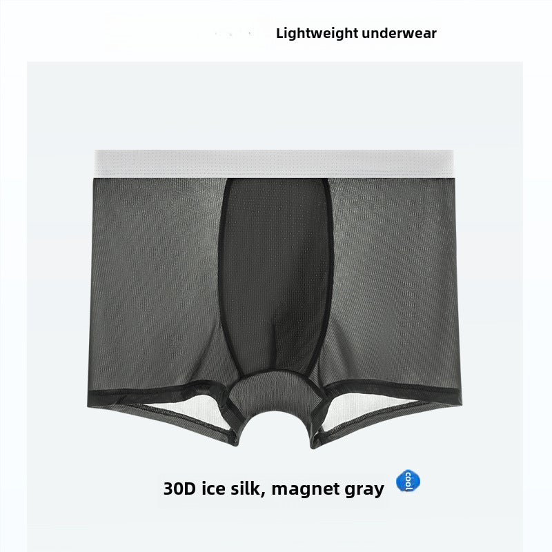 Mens Ice Silk Briefs Summer Breathable Quick-Dry shallow orchid  - Image 4