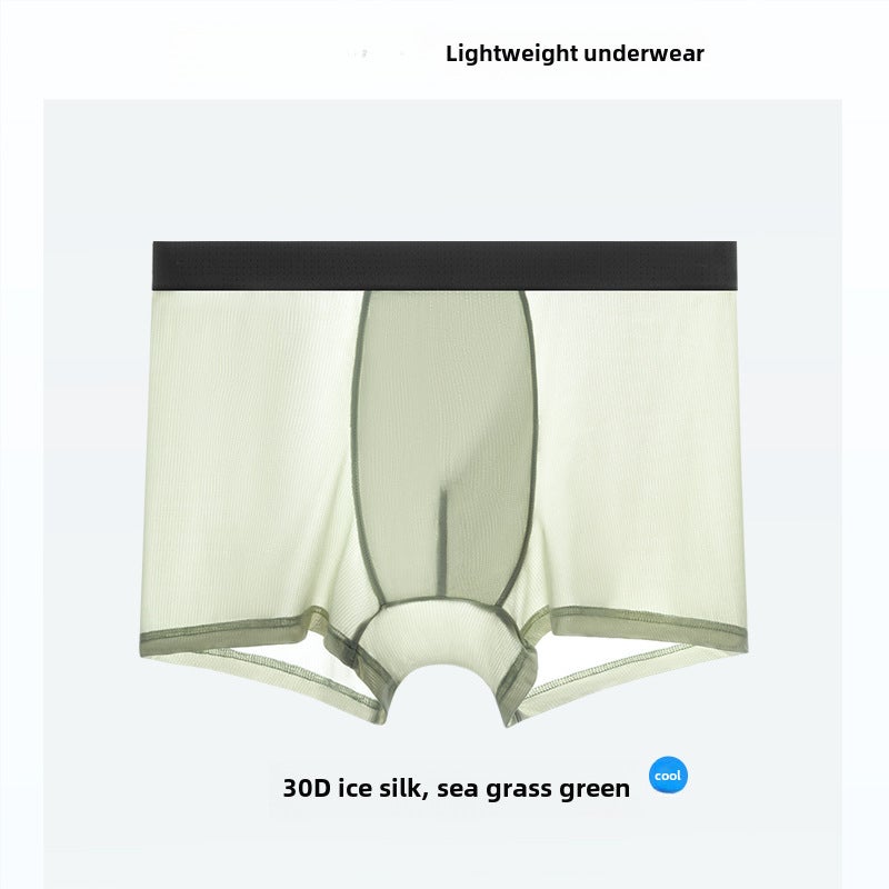 Mens Ice Silk Briefs Summer Breathable Quick-Dry shallow orchid  - Image 2