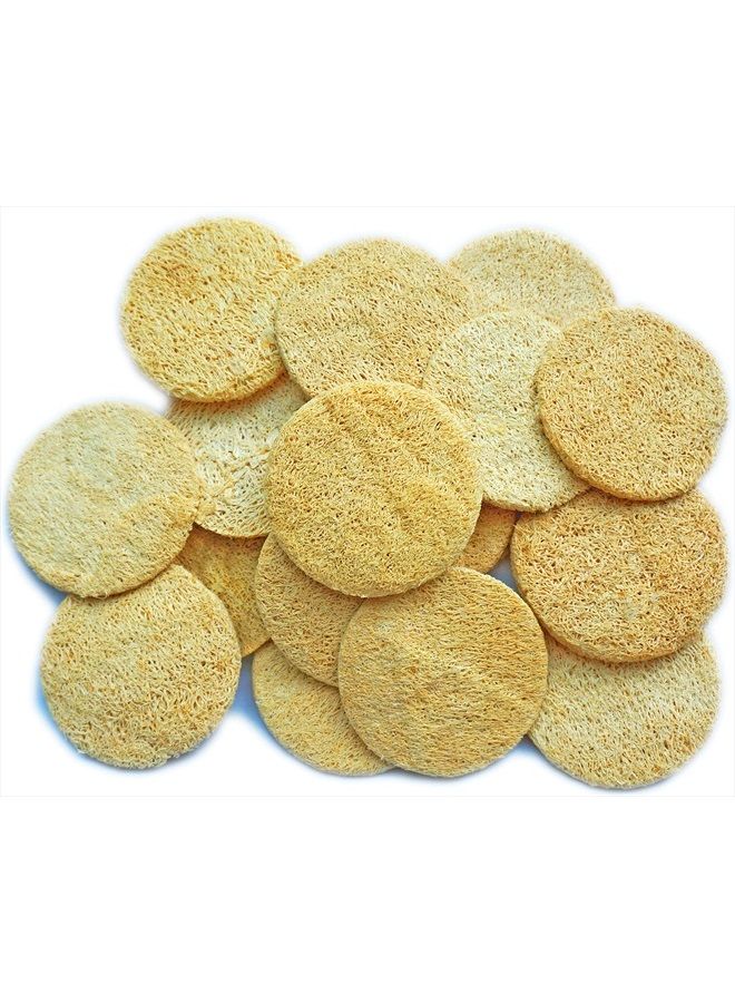 JINS-Hung 18 Pack Natural Loofah Sponge Exfoliating Face Pads - Facial Body Scrubbers Pad - When Bath Shower and Spa - Loofa Sponges Brush Scrub - Bulk Loofahs Scrubber - Cleansing Skin For Women and Men - Image 1
