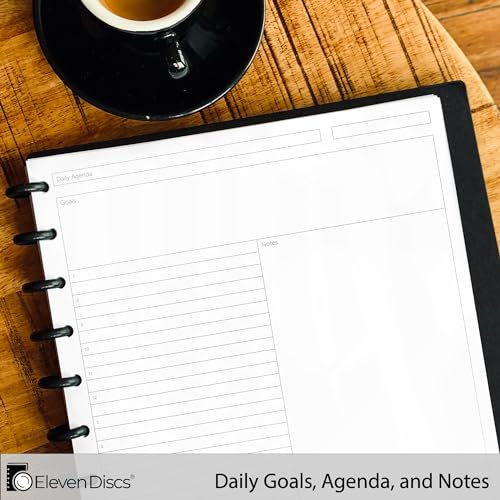 Eleven Discs Discbound Paper, Letter Size Daily Agenda Sheets - Premium 120gsm Heavyweight Notebook & Planner Refills - 11 Discs, 8.5 x 11 in - Punched for Circa, Arc, TUL (40 Sheets) - Image 3