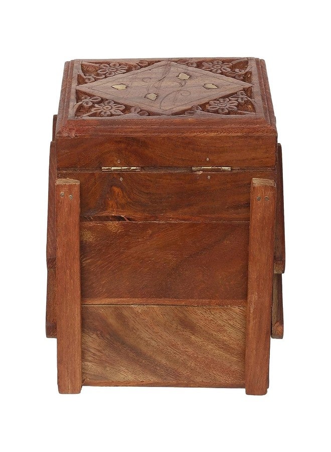 Pick End Now Wooden Multipurpose Jewellery Case 3 Tier | Foldable Rectangle Shape Jewellery Organizer, Product Dimensions - 12.7 x 8.89 x 19.05Cm, 500Gm - Image 4