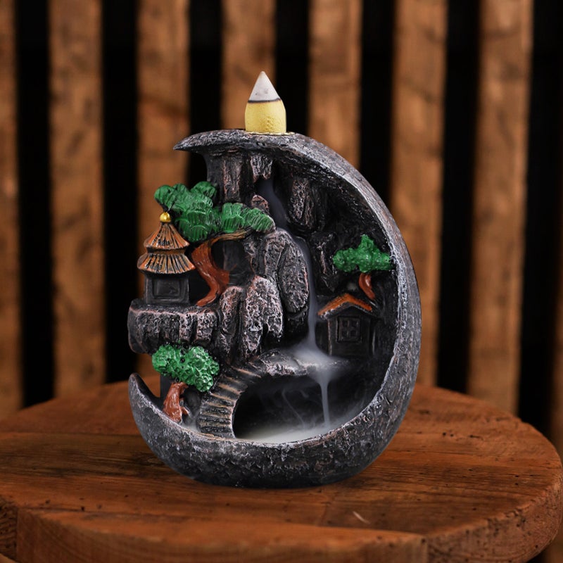 Backflow Incense Burner Resin Craft Censer Waterfall Incense Burner Tabletop Decor - Image 4