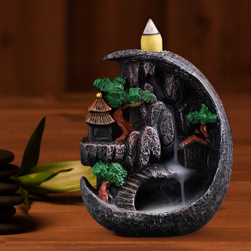 Backflow Incense Burner Resin Craft Censer Waterfall Incense Burner Tabletop Decor - Image 5