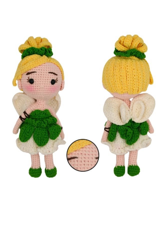 دمية جنية مصنوعة يدويًا من القطن الطبيعي – دمية أمigurumi بطول 25 سم كرفيقة نوم للأطفال والكبار - Image 1