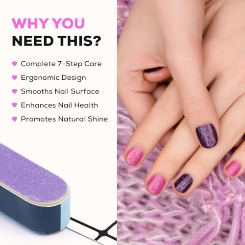 Multibrite Nail Filer & Buffer for Pedicure & Manicure Tool, 7 Ways Filer for Nail Repair, All-in-One Shaping & Buffing, Washable Nail Care Tool, Nail Buffer for Natural Nails, Easy to Use for Women - Image 3