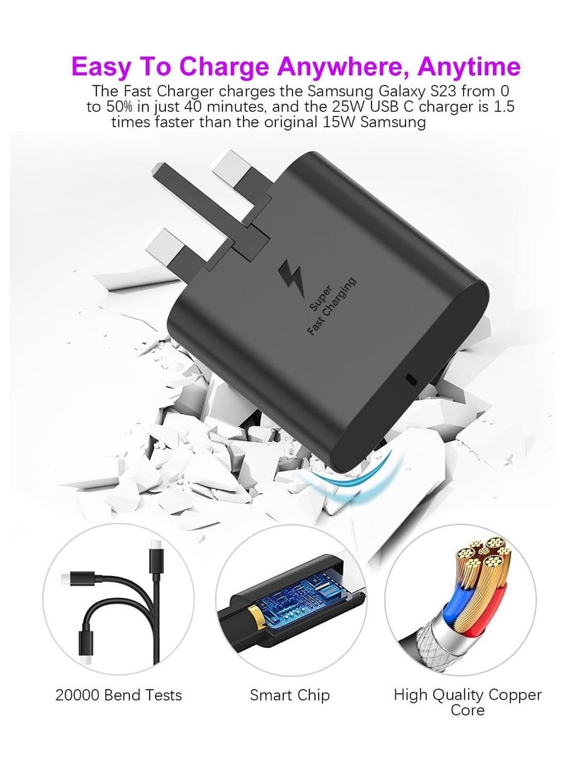 MUNTAQI 25W PD 3.0 Samsung Fast Charger Plug with 6.6 Feet USB C to C Cable, Samsung Charger for S22/ S22 Plus/ S21/S21 Plus/S21 Ultra/Z Fold 3/S20 5G/Note 20/S10/Tablets, Samsung 25w fast charger. - Image 4