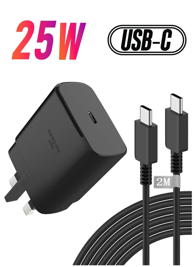 MUNTAQI 25W PD 3.0 Samsung Fast Charger Plug with 6.6 Feet USB C to C Cable, Samsung Charger for S22/ S22 Plus/ S21/S21 Plus/S21 Ultra/Z Fold 3/S20 5G/Note 20/S10/Tablets, Samsung 25w fast charger. - Image 1