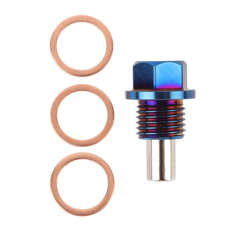 M14 x 1 5 Magnetic Titanium Engine Oil Drain Plug Bolt Nut with 3 Gaskets for Vehicle - Image 2