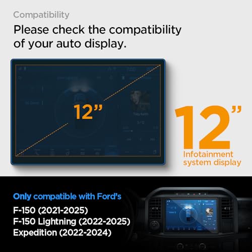 Spigen Tempered Glass Screen Protector [GlasTR Slim] designed for Ford F-150, Ford F-150 Lightning, Ford Expedition 12 inch Dashboard Touchscreen - Image 2