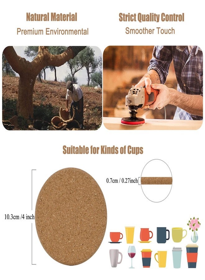 Adorever 8 Pcs Drink Coasters with Holder, Thicker Cork Coasters for Drinks Absorbent for Coffee Table Wooden Coaster Set Tabletop Protection Cup Mat Bar Kitchen Living Room House Home Decor Housewarming Gift - Image 5
