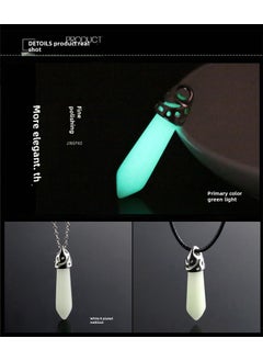 Generic Hexagonal Glow Stone Pendant Necklace Pointed green light 