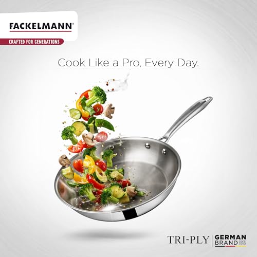 Fackelmann 22 cm Frying Pan, Triply | with Lid | German Quality | Energy-Efficient Fry Pan | Non-Toxic | Even Heating | Ideal for All Cooktops | Hassle-Free Maintenance | 5 Year Warranty - Image 4
