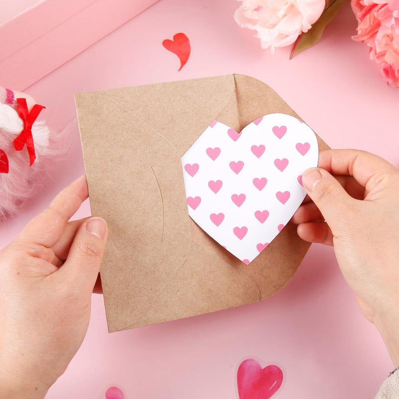 Quera 60Pack Blank Heart Shaped Cutout DIY Greeting Cards for Valentine's Day and Anniversary, Envelopes Included, 6Colors, 4 x 6 Inches - Image 5