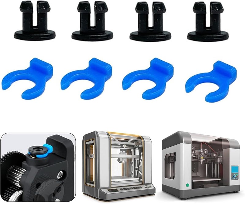 مشابك مخلبية من أنابيب PTFE الزرقاء مع وصلات هوائية مقاس 4 مم للطابعات ثلاثية الأبعاد، 4 أزواج - Image 3