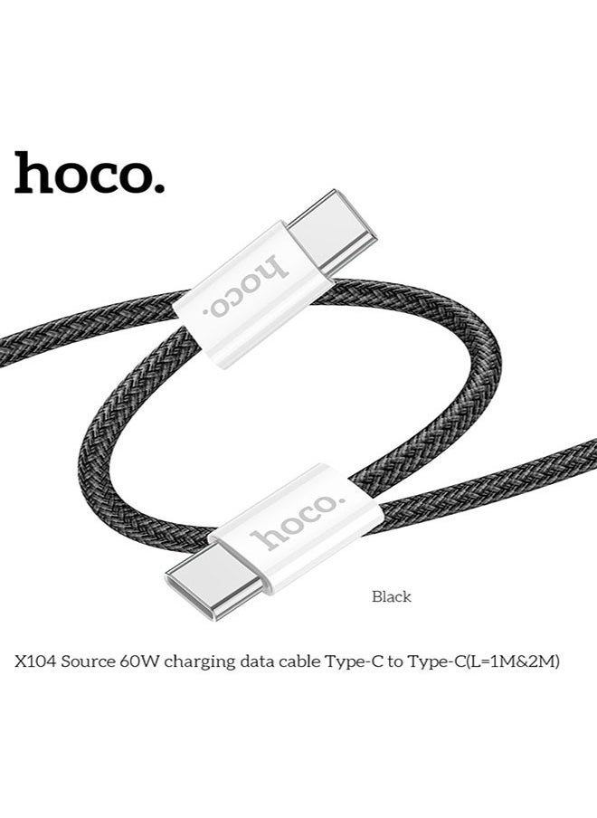 hoco. X104 Source 60W charging data cable Type-C to Type-C(L=1M)  - Image 2