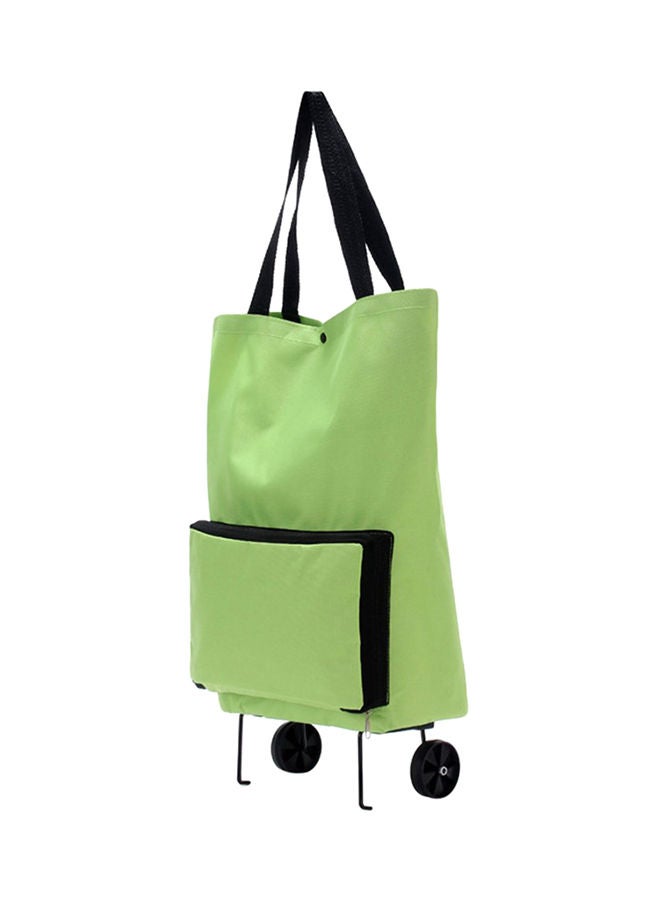 NIBEMINENT Foldable Trolley Bag With Two Wheels Green - Image 1