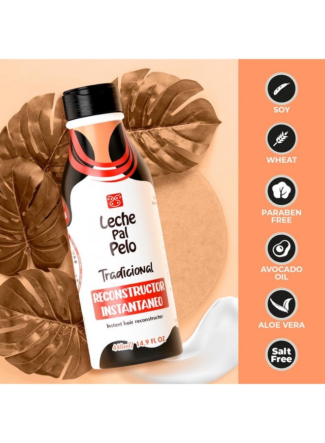 Leche Pal Pelo - Instant Hair Reconstructor Treatment with Soy, Wheat, Aloe and Avocado. Provides Intensive Hydration-14.9 Ounces. Tratamiento Reconstructor Con Soya, Trigo, Aguacate y Aloe - Image 2