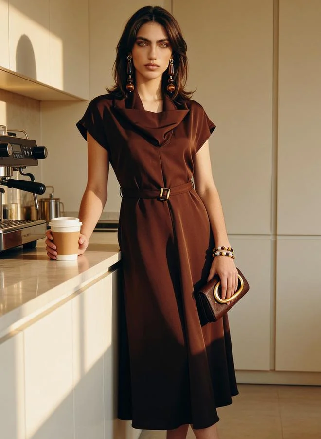 Smart Dress Cowl Neck