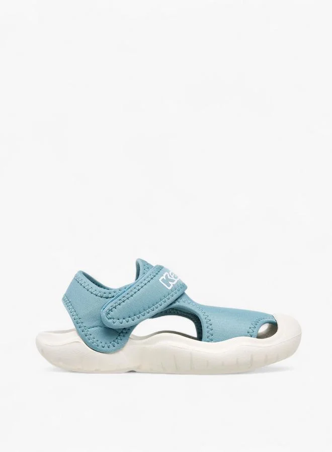 Kappa Girls' Logo Print Sandals with Hook and Loop Closure