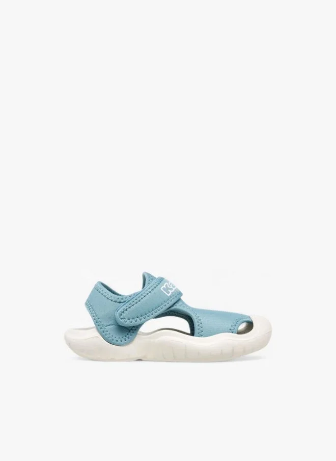 Kappa Girls' Logo Print Sandals With Hook And Loop Closure
