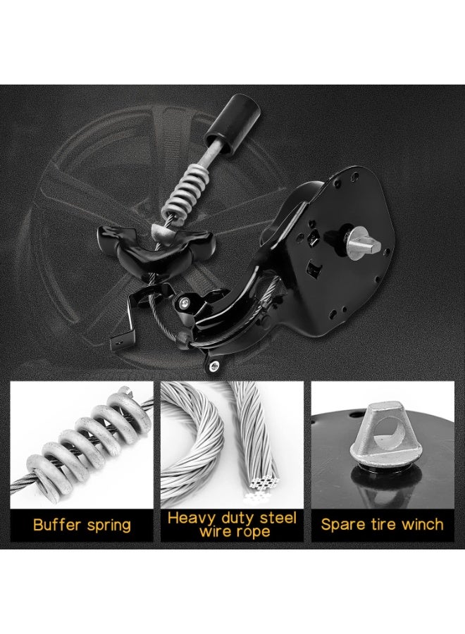 Fexhull LR064520 Spare Tire Hoist Assembly Tire Winch Carrier Holder Fit for Land Rover LR4 2010-2013| LR3 2005-2009 |fit for Range Rover Sport 2006-2013 Replaces# LR010453,LR024145,LR039486 - Image 2