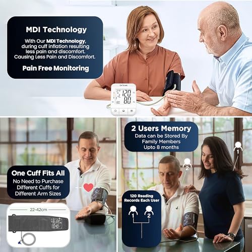 Dr Trust (USA) ICheck Fully Automatic Digital Blood Pressure Monitor Machine with MDI Technology, Large Display Cuff,Accurate BP Monitor for Home Use (White) – Model 116 - Image 4