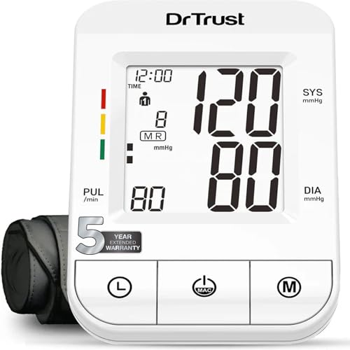 Dr Trust (USA) ICheck Fully Automatic Digital Blood Pressure Monitor Machine with MDI Technology, Large Display Cuff,Accurate BP Monitor for Home Use (White) – Model 116 - Image 1