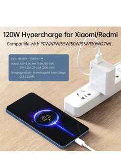 Generic 120W for Xiaomi Charger Hypercharge Turbo Fast Wall Charger 90W for Xiaomi 15 14 13 12 14T 13T 12T 12s Pro Redmi Note K80 K70 K60 K50 Ultra 14 13 12 11T 11 Plus Black Shark 4 5 6 Poco X7 X6 X5 F6 F5 F4 Gt 3A Cable  - Image 3