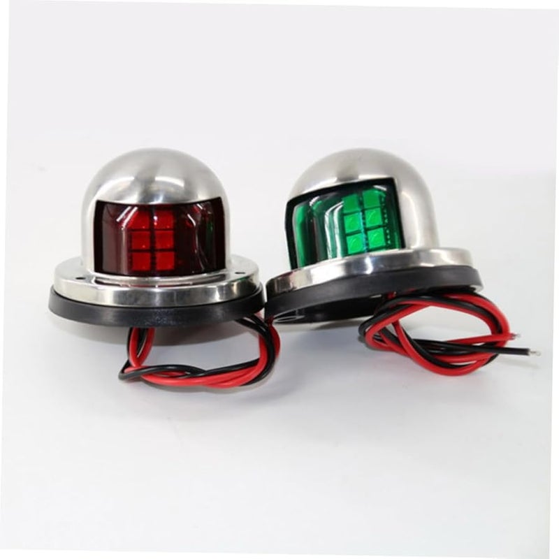 304 Stainless Steel Waterproof LED Navigation Signal Lights Red Pair for Boats Yacht Dinghy - Image 4