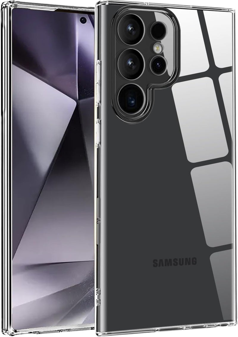 Realcase Silicone Samsung S24 Ultra 5G Back Cover Case, Scratch Resistant Protective Crystal Clear Transparent Shock Proof Bumper Back Cover Case for Samsung Galaxy S24 Ultra 5G - Image 1