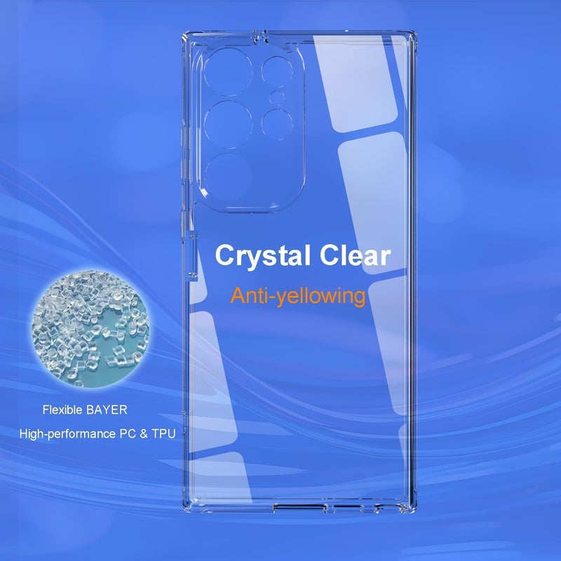 Realcase Silicone Samsung S24 Ultra 5G Back Cover Case, Scratch Resistant Protective Crystal Clear Transparent Shock Proof Bumper Back Cover Case for Samsung Galaxy S24 Ultra 5G - Image 4