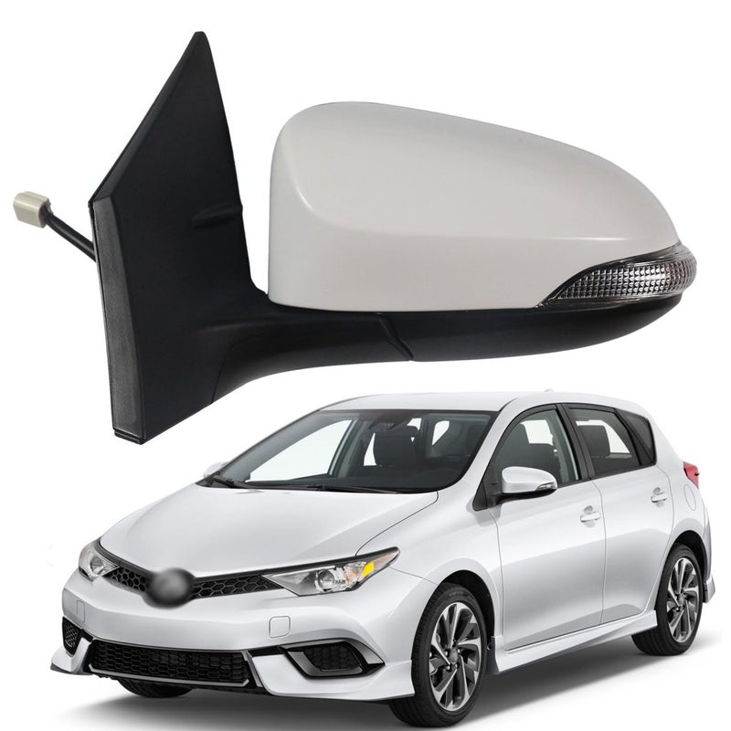 Liizoo Car Door Mirror Side Mirror for Toyota COROLLA 20142018 Left Driver Side Power Adjustable Glass Heated Glass Paint To Match Turning Signal Replace Partslink TO1320295 WHITE LH