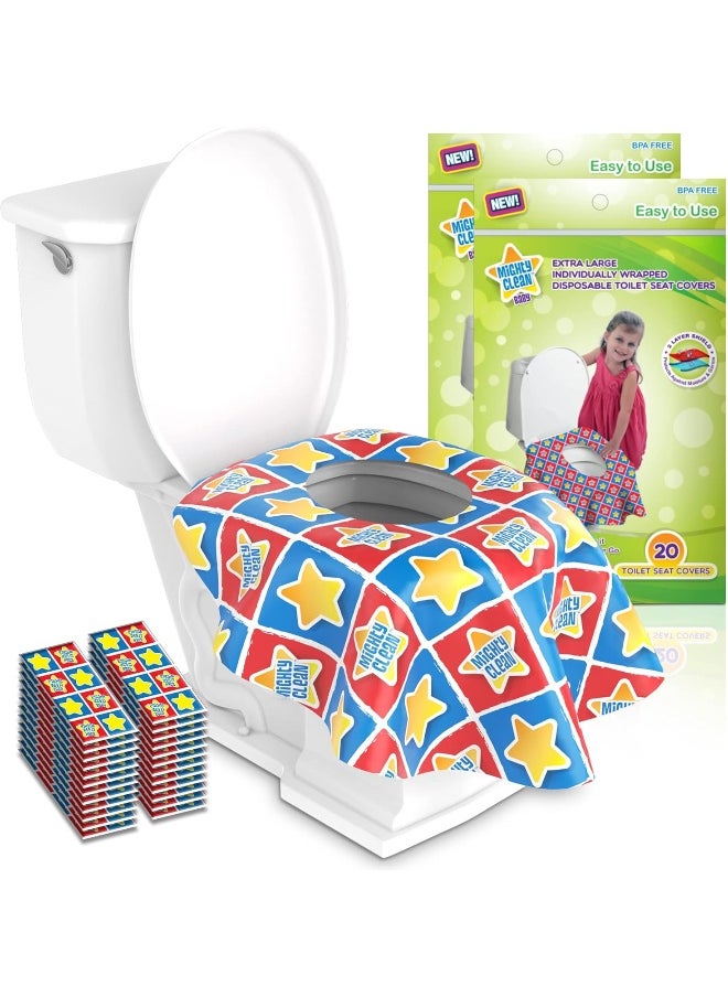 Mighty Clean Baby Mighty Clean Baby Disposable Value Pack Of Toilet Seat Covers XL - 40 Pack Large Individually Wrapped Waterproof Covers  - Image 1