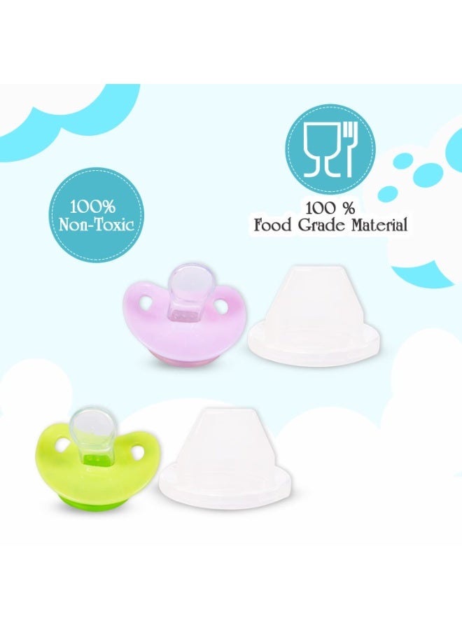 Mee Mee Baby Pacifier Pack of 2 | Ultra Light & Soft Silicone Orthodontic Design Nipple for Oral Stimulation | BPA-Free | Easy to Clean | Suitable for Infants | (Green & Pink) - Image 3