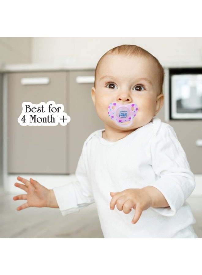Mee Mee Baby Pacifier Pack of 2 | Ultra Light & Soft Silicone Orthodontic Design Nipple for Oral Stimulation | BPA-Free | Easy to Clean | Suitable for Infants | (Green & Pink) - Image 5