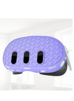 Generic Silicone Protective Cover Shell Case For Meta Quest 3 VR Headset Head Face Cover Eye Pad Handle Grip Button Cap VR Accessories (Purple)  - Image 3