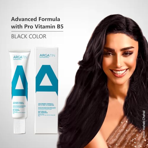 ARGATIN Professional Naturalis Hair Color Tube, No.1 Black - 80gm | 2in1 Formula Hair Color + Hair Spa | Enriched with Pro Vitamin B5 & Organic Argan Oil - Image 3