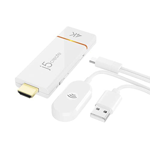j5create ScreenCast 4K Wireless Adapter Screen Cast from Mobile Phone, Tablet, or Laptop Support for AirPlay, Miracast & Chromecast Mirror Extend for Windows & macOS Wireless Screen Display (JVAW76) - Image 1