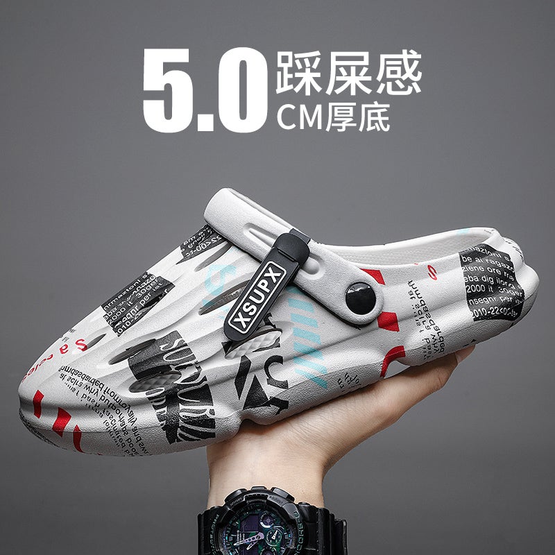 Internet Celebrity Croc Shoes Men'S Summer Outerwear Sports Toe-Toe Sandals Men'S Outdoor Beach Slippers - Image 5