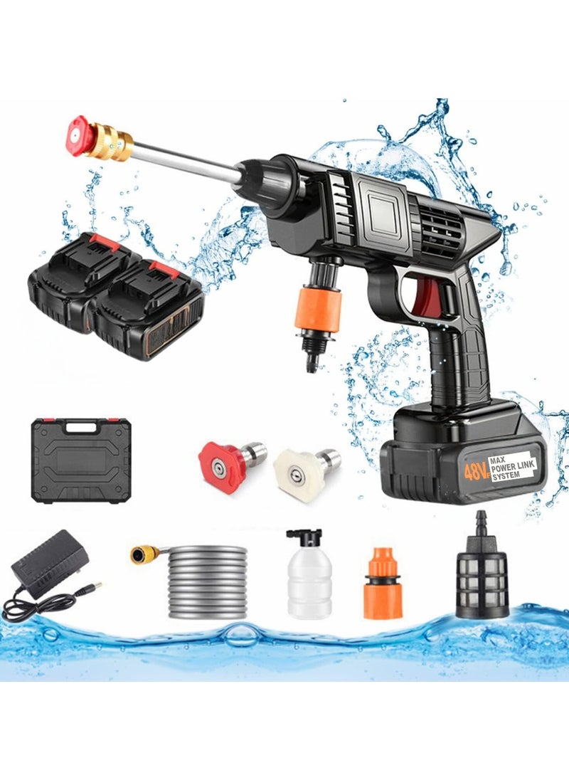 Generic - 48V Cordless Portable Washer Electric High Pressure Cleaner Machine with Rechargeable Battery,Foam Bottle,Nozzles Hose for Washing Cars, Watering Flowers, Cleaning Floors - Image 1