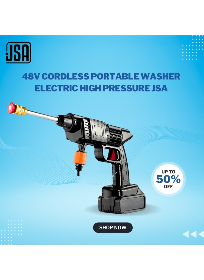 Generic - 48V Cordless Portable Washer Electric High Pressure Cleaner Machine with Rechargeable Battery,Foam Bottle,Nozzles Hose for Washing Cars, Watering Flowers, Cleaning Floors - Image 1