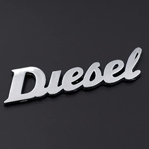 Asraw Chrome Finish Car Fuel Tank Sticker - Fuel Tank Logo Emblem Badge Monogram Universal for Car (Diesel 3x8.5cm) - Image 1