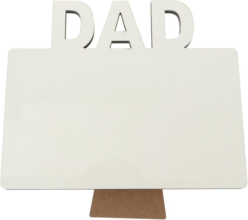 Unique Engraved Wooden Dad Photo Frame White Wood Wall Mount and Tabletop Display with Support Bracket for Father’s Day - Image 1