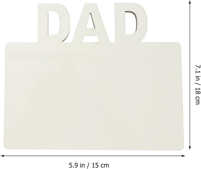 Unique Engraved Wooden Dad Photo Frame White Wood Wall Mount and Tabletop Display with Support Bracket for Father’s Day - Image 2